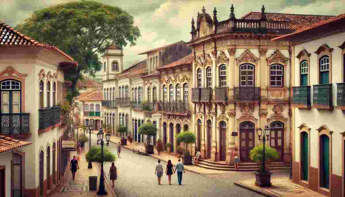 Santa Maria, Brasil, com arquitetura colonial e a atmosfera tranquila que transmite a nostalgia e beleza do lugar